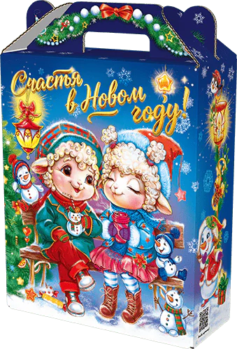 Сладкий новогодний подарок "Сладкая парочка", Микрогофрокартон, 800 гр.